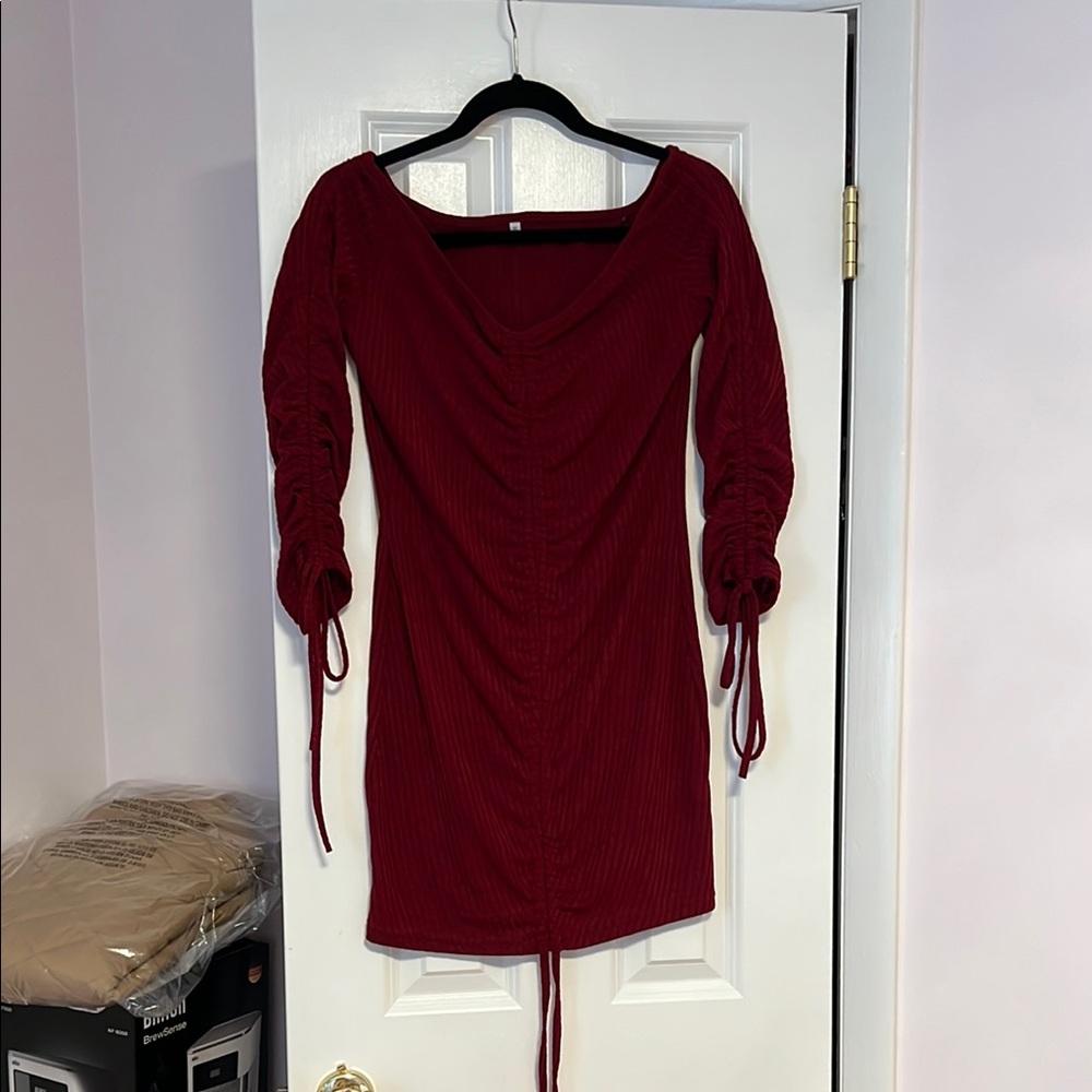 Elegant Burgundy Dress